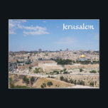 Aussicht auf die Altstadt von Jerusalem, Israel Postkarte<br><div class="desc">Reisen Foto von Jerusalem inklusive Tempelberg,  Western Mauer und goldener Kuppel des Felsens,  2012.</div>