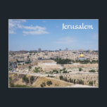 Aussicht auf die Altstadt von Jerusalem, Israel Postkarte<br><div class="desc">Reisen Foto von Jerusalem inklusive Tempelberg,  Western Mauer und goldener Kuppel des Felsens,  2012.</div>
