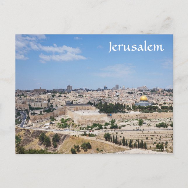 Aussicht auf die Altstadt von Jerusalem, Israel Postkarte (Vorderseite)