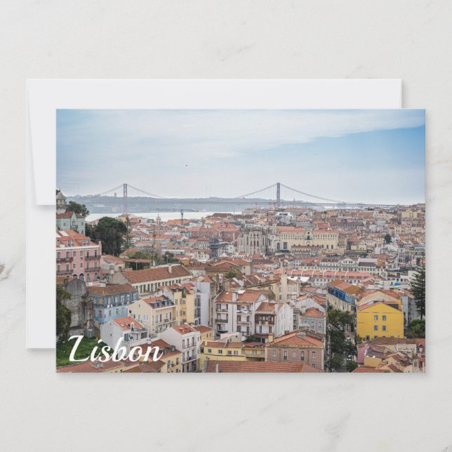 Aussicht auf die Altstadt von Lissabon und die Brü (Vorderseite)
