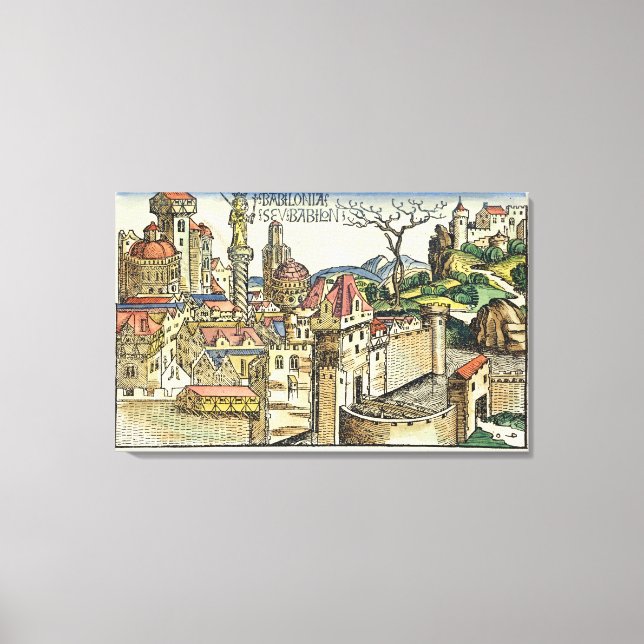 Aussicht auf die antike Stadt Babylon, vom Nure Leinwanddruck (Vorderseite)