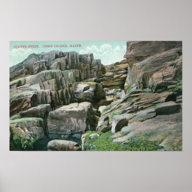 Aussicht auf die aufsteigende Riesenfelswanderung  Poster (Vorne)