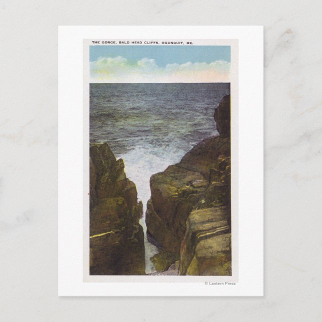 Aussicht auf die Bald-Kopf-Klippen, die Schlucht Postkarte (Vorderseite)