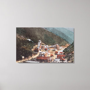 Aussicht auf die Bergstation des Hecla mit Blick a Leinwanddruck