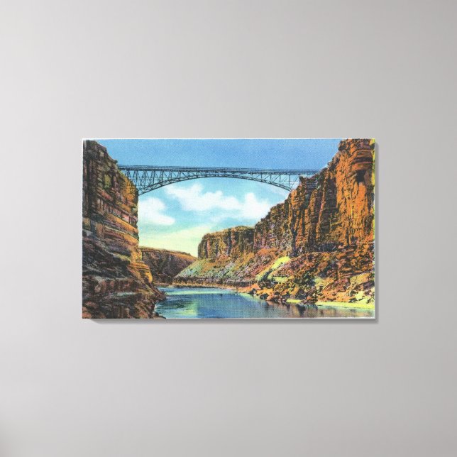 Aussicht auf die Brücke von Navajo in Lees Fähre Leinwanddruck (Vorderseite)