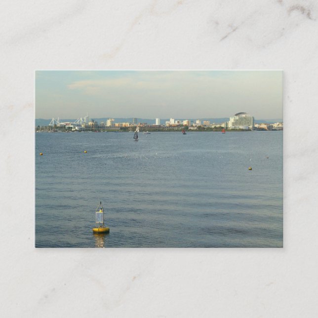 Aussicht auf die Bucht von Cardiff Visitenkarte (Vorderseite)