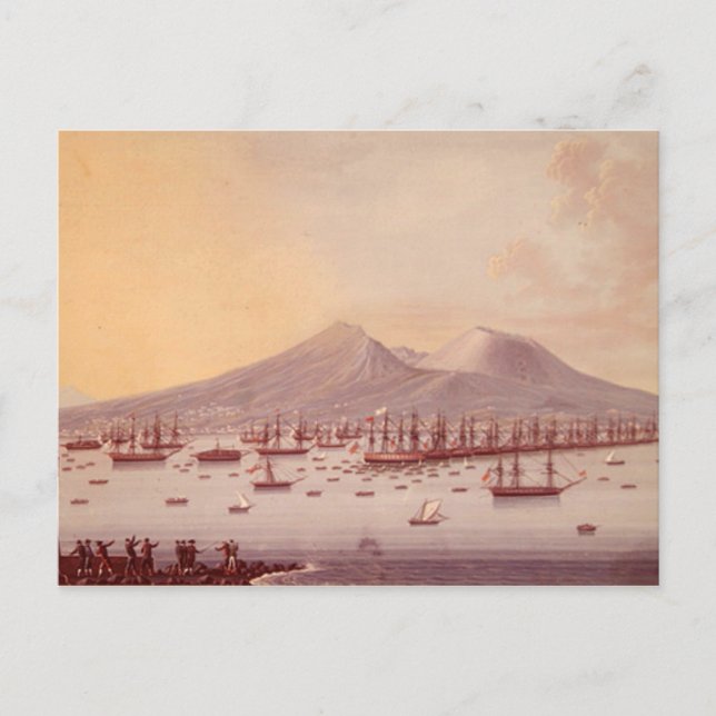 Aussicht auf die Bucht von Neapel, 1798 Postkarte (Vorderseite)