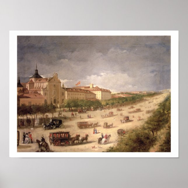 Aussicht auf die Calle de Alcala, Madrid (Öl auf L Poster (Vorne)