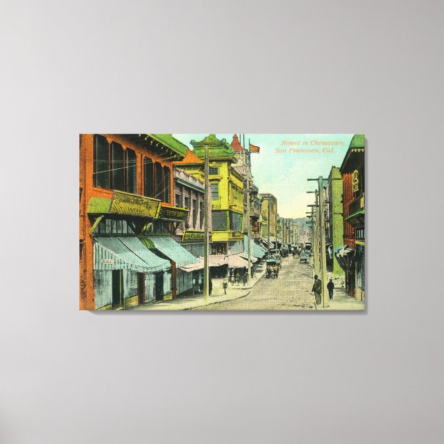 Aussicht auf die Chinatown Street Leinwanddruck (Vorderseite)