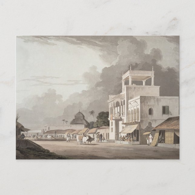 Aussicht auf die Chitpore Road, Kalkutta, Teller I Postkarte (Vorderseite)