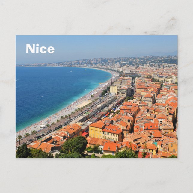Aussicht auf die Côte d'Azur in Nizza, Frankreich Postkarte (Vorderseite)