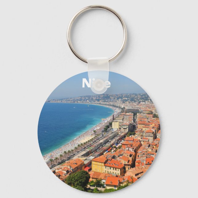 Aussicht auf die Côte d'Azur in Nizza, Frankreich Schlüsselanhänger (Vorderseite)