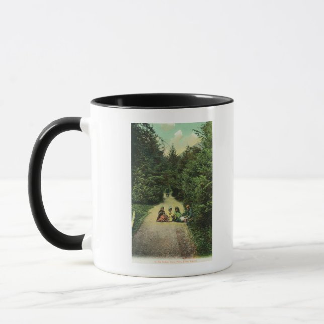Aussicht auf die Einheimischen im Indischen Fluss  Tasse (Links)