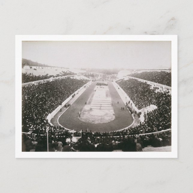 Aussicht auf die ersten offiziellen Olympischen Sp Postkarte (Vorderseite)
