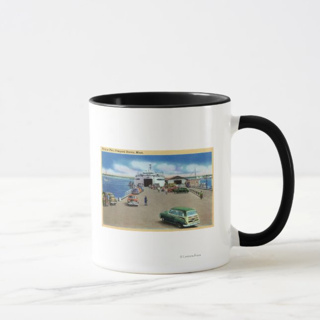Aussicht auf die Fähre am Pier Tasse (Rechts)