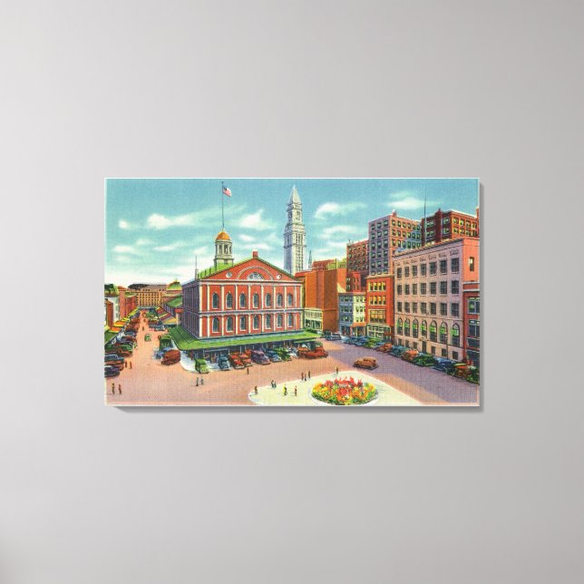 Aussicht auf die Faneuil Hall, die Wiege der Freih Leinwanddruck (Vorderseite)