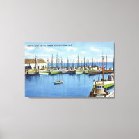Aussicht auf die Fischereiflotte im Hafen