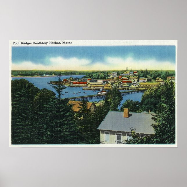 Aussicht auf die Fußgängerbrücke Poster (Vorne)