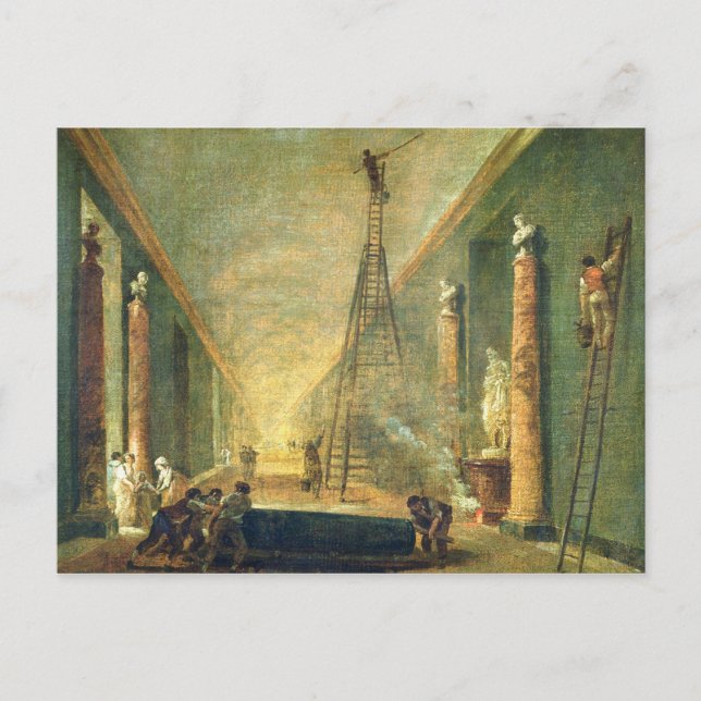 Aussicht auf die Grand Gallery des Louvre Postkarte (Vorderseite)