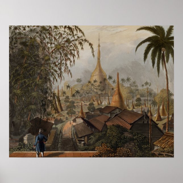 Aussicht auf die Große Dagon-Pagode und den benach Poster (Vorne)