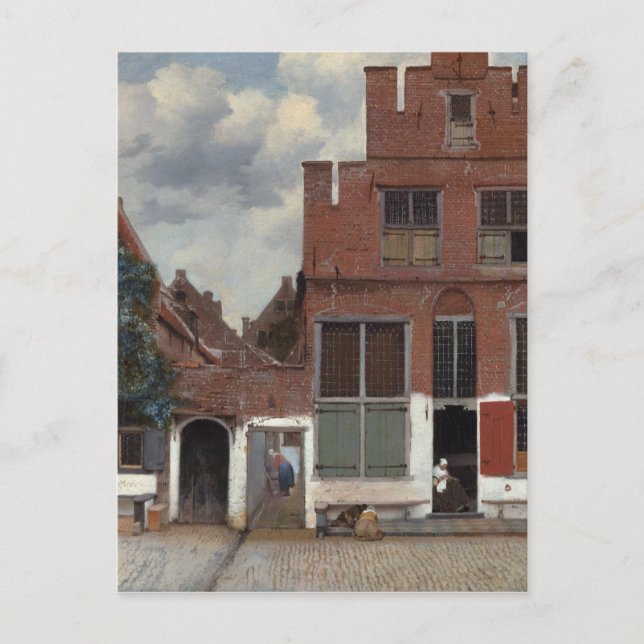 Aussicht auf die Häuser in Delft The Little Street Postkarte (Vorderseite)