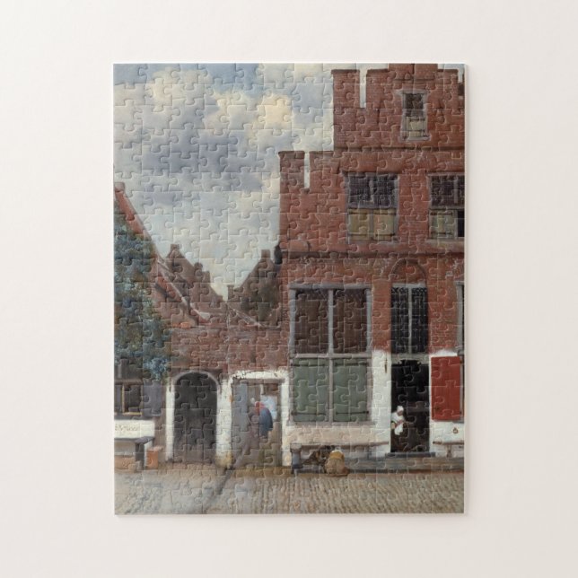Aussicht auf die Häuser in Delft von Johannes Verm (Vertikal)