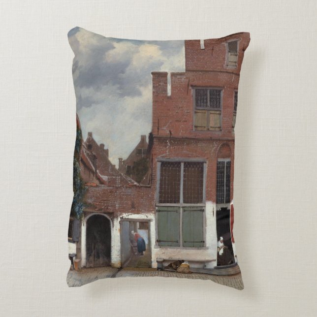 Aussicht auf die Häuser in Delft von Johannes Verm Zierkissen (Rückseite(Vertikal))