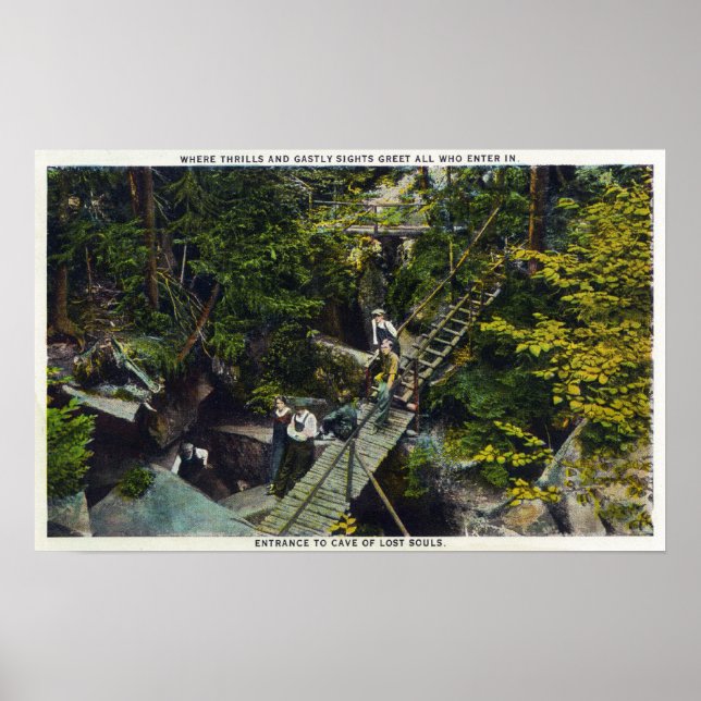 Aussicht auf die Höhle der verlorenen Soule Eingan Poster (Vorne)