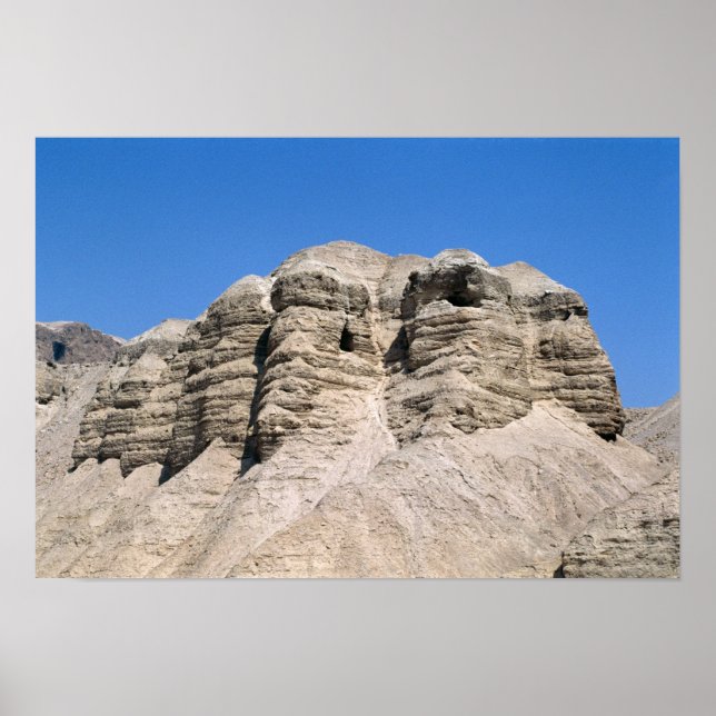 Aussicht auf die Höhlen von Qumran Poster (Vorne)