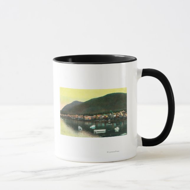 Aussicht auf die indische StadtSitka, AK Tasse (Rechts)