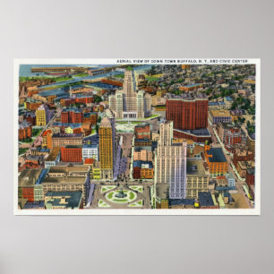 Aussicht auf die Innenstadt und das Stadtzentrum Poster