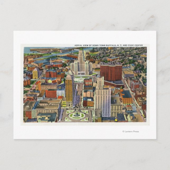 Aussicht auf die Innenstadt und das Stadtzentrum Postkarte (Vorderseite)