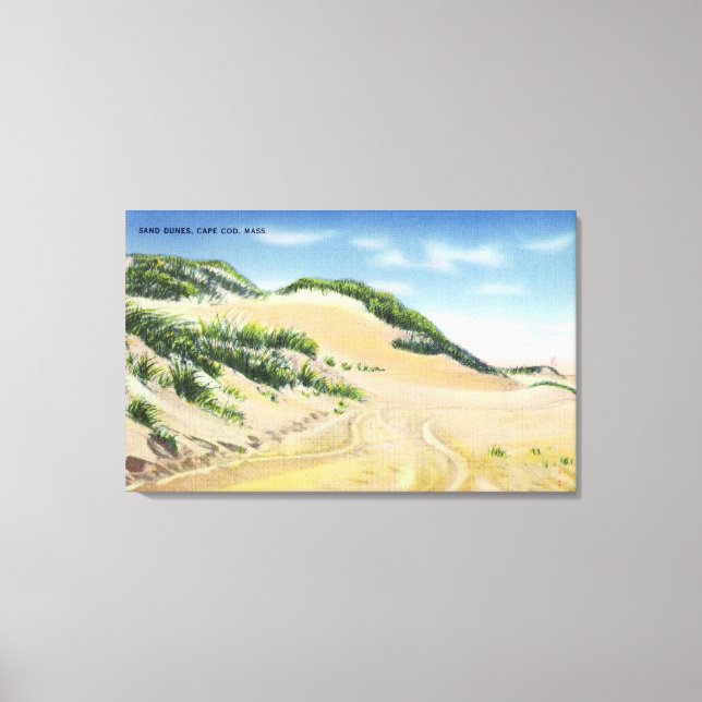 Aussicht auf die Kapuzenkühe und Dünen Leinwanddruck (Vorderseite)