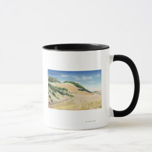 Aussicht auf die Kapuzenkühe und Dünen Tasse