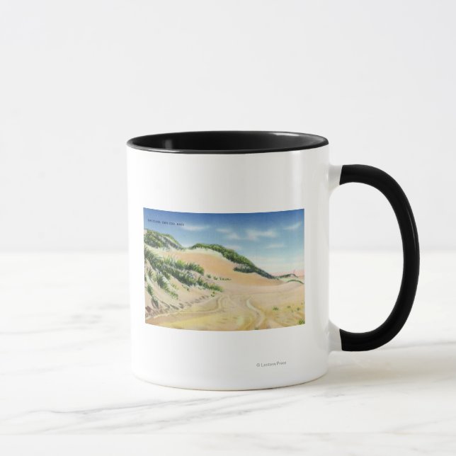 Aussicht auf die Kapuzenkühe und Dünen Tasse (Rechts)