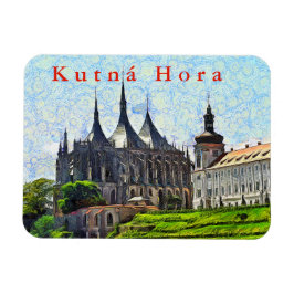 Aussicht auf die Kathedrale St. Barbara in Kutná H Magnet