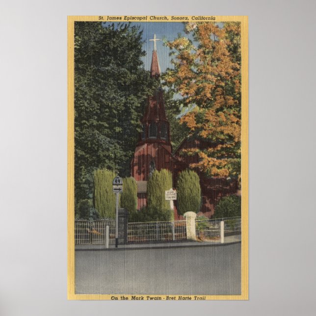 Aussicht auf die Kirche St. James Episcopal Poster (Vorne)
