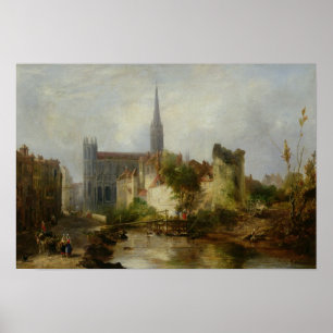 Aussicht auf die Kirche St. Peter, Caen, 1841 Poster