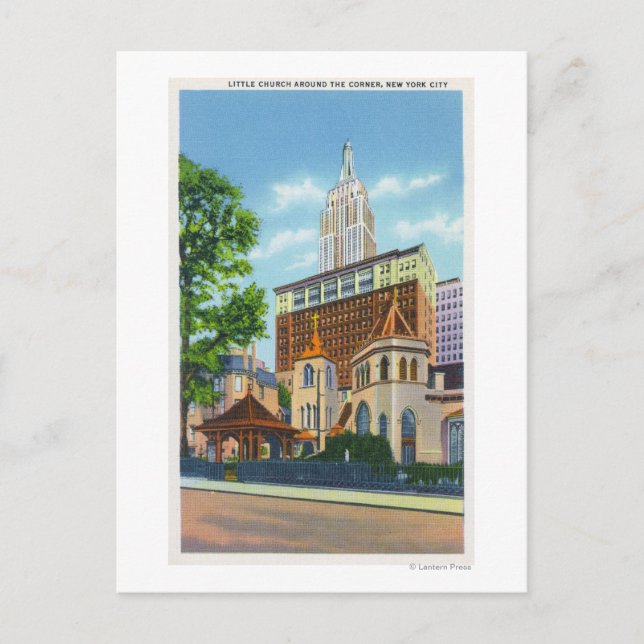 Aussicht auf die kleine Kirche Postkarte (Vorderseite)