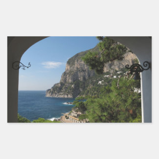 Aussicht auf die Klippen der Insel Capri Rechteckiger Aufkleber