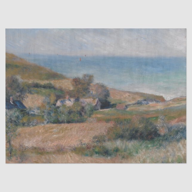 Aussicht auf die Küste bei Wargemont, August Renoi Seidenpapier (Vorderseite)