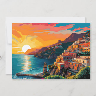 Aussicht auf die Küste von Amalfi Italien Einladung