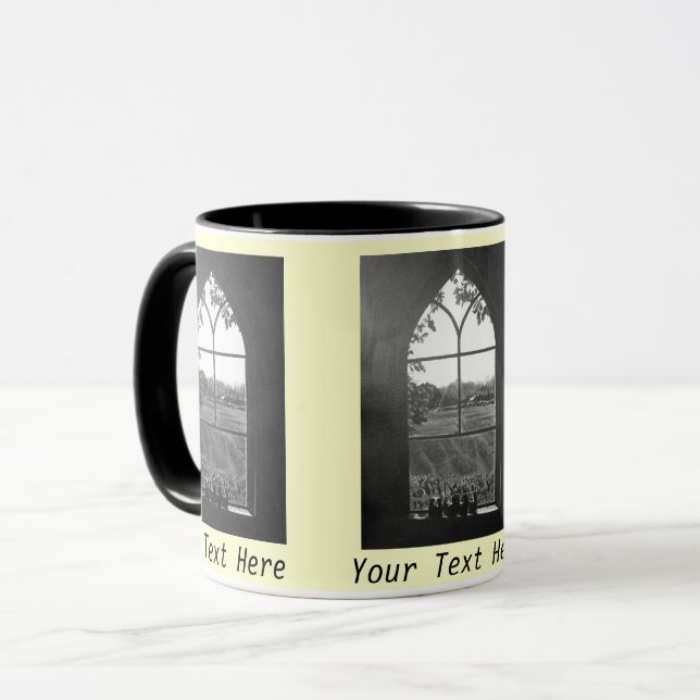 Aussicht auf die Landschaft aus dem Kirchenfenster Tasse (Vorderseite Links)