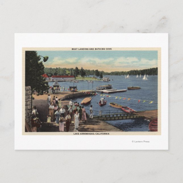 Aussicht auf die Landung des Schiffes, Badebucht Postkarte (Vorderseite)