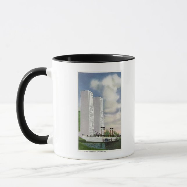 Aussicht auf die Landung und die Pylonen Tasse (Links)