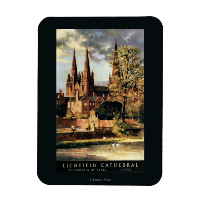 Aussicht auf die Lichfield-Kathedrale Magnet (Vertikal)