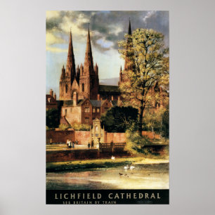 Aussicht auf die Lichfield-Kathedrale Poster