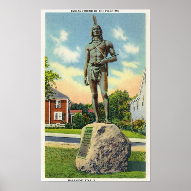 Aussicht auf die Massasoit Statue Nr. 2 Poster (Vorne)