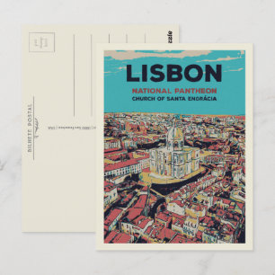 Aussicht auf die Nationale Pantheon-Illustration v Postkarte