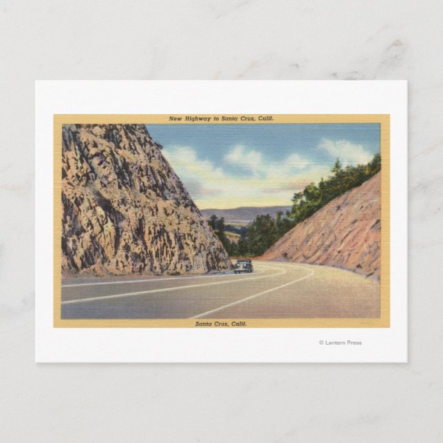 Aussicht auf die Neue Autobahn bis Santa Cruz Postkarte (Vorderseite)